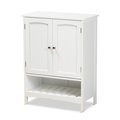 Baxton Studio Jaela Modern and Contemporary White Finished Wood 2-Door Bathroom Storage Cabinet 182-11338-Zoro